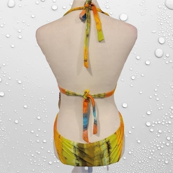 RAISINS Abstract Print Bikini Top Size M Bottoms Size L - Picture 3 of 11